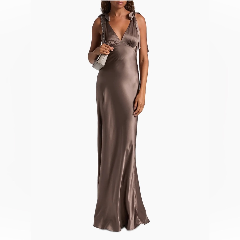 Reformation Pernille Silk Tie-Strap Dress
